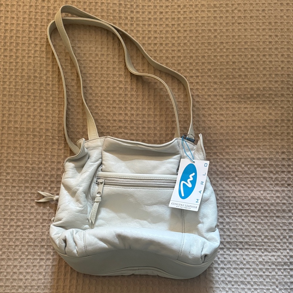 Marlo Light Gray Leather Bag/Purse